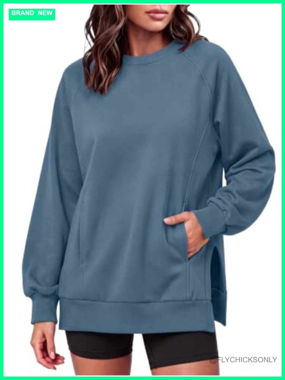 Oversized Fleece Sweatshirt Women Crewneck Pullover Slouchy Y2K Fall Outfit